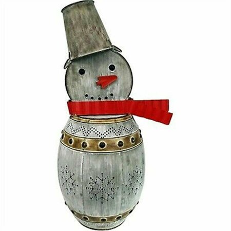 GARDMAN USA 32 in. Good Tidings L Snowman Metal Barrel A16ORS730